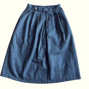 Vintage Tamco Montreal Wool Skirt High Waist Pleated A-Line Midi, 80s classic